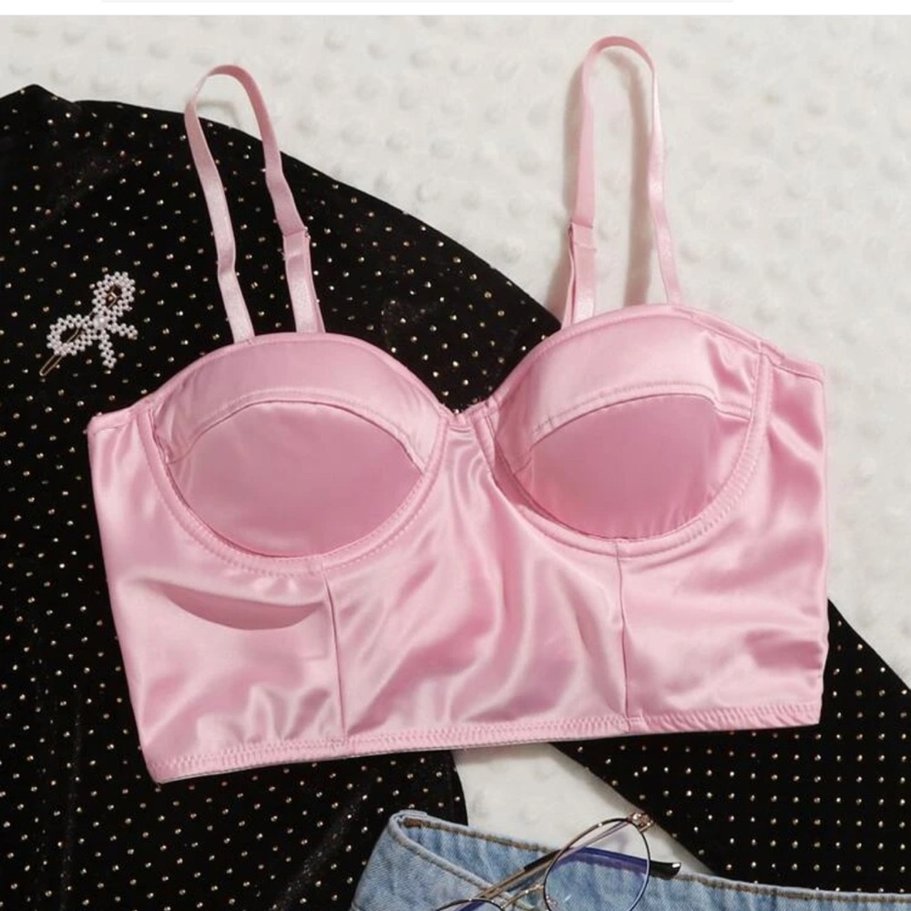 Shein Satin Underwire Corset Bra